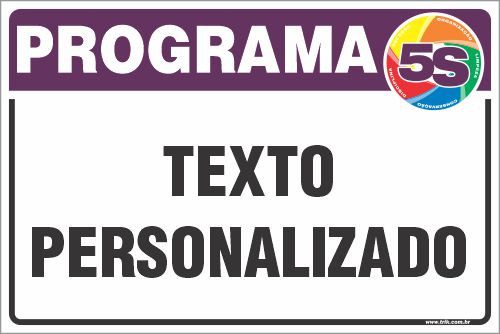 Placa de programa 5s texto personalizado