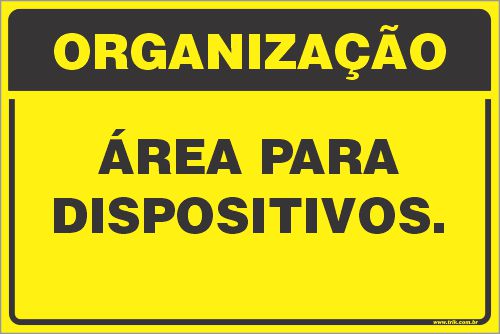 Placa de organização área para  dispositivos.