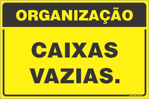 Placa de organização caixas vazias.