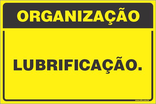 Placa de organização lubrificação.