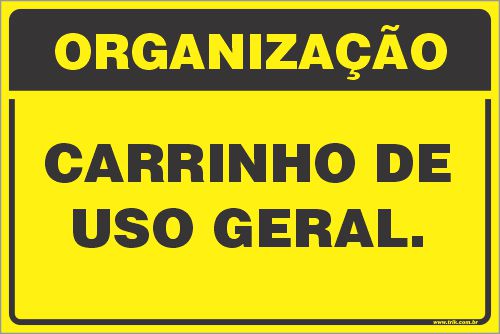 Placa de organização carrinho de  uso geral.