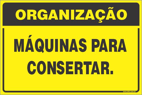Placa de organização máquinas para consertar.
