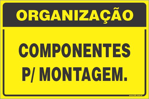 Placa de organização componentes p/ montagem.