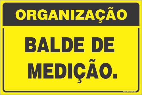 Placa de organização balde de medição.