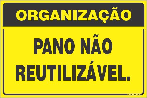 Placa de organização pano não reutilizável.