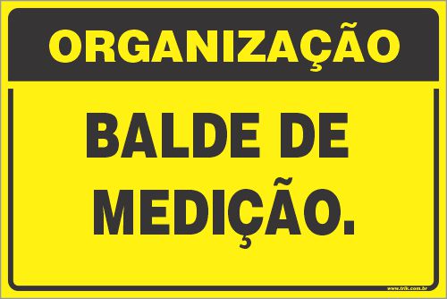 Placa de organização balde de  medição.