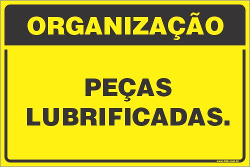 Placa de organização peças lubrificadas.