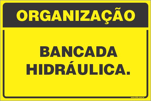 Placa de organização bancada hidráulica.