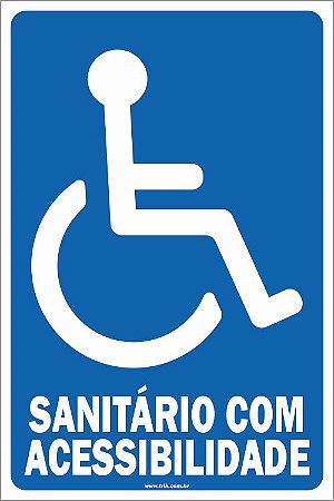 Placa de acessibilidade sanitário com acessibilidade