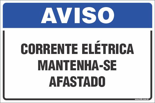 Placa de aviso corrente elétrica mantenha-se afastado