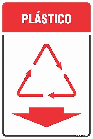 Placa de coleta seletiva de plástico