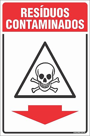 Placa de coleta de resíduos contaminados