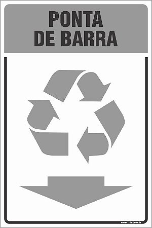 Placa de coleta seletiva de ponta de barra