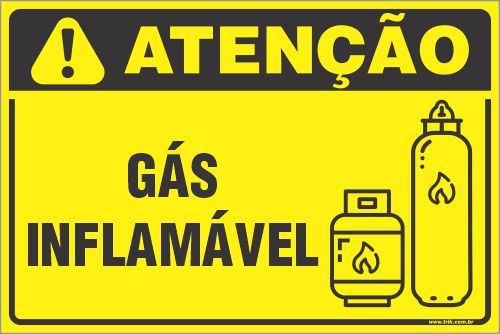 Placa de condomínio gás inflamável