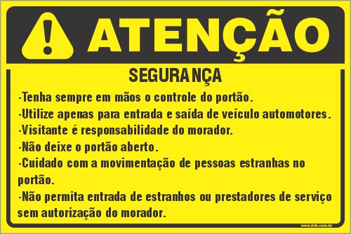 Placa de condomínio segurança no condominio