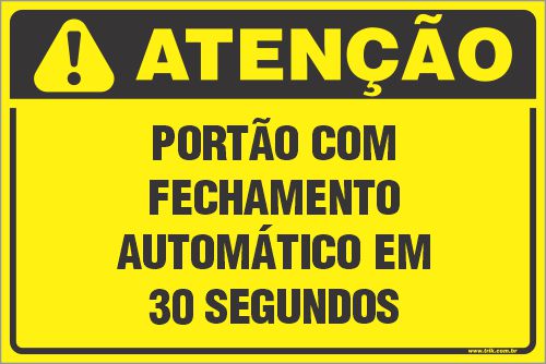 Placa de condomínio portão com fechamento automático em 30 segundos
