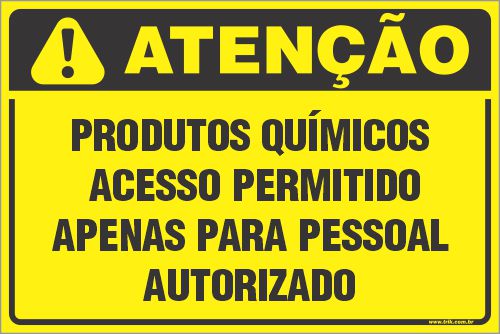 Placa de condomínio produtos químicos acesso permitido apenas para pessoal autorizado
