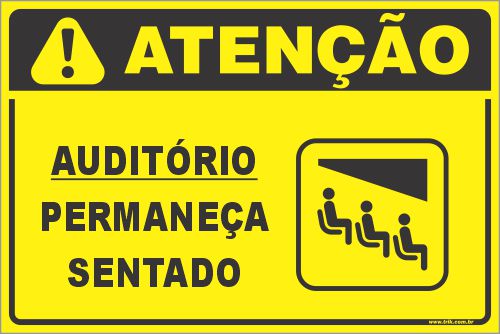Placa de condomínio auditório permaneça  sentado