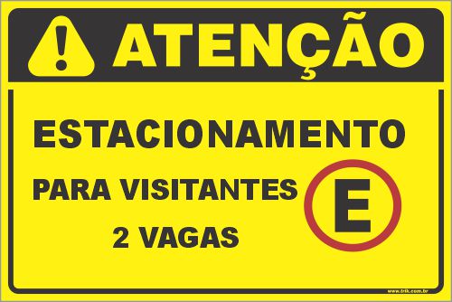 Placa de condomínio estacionamento para visitantes 2 vagas