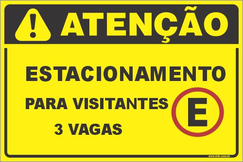 Placa de condomínio estacionamento para visitantes  3 vagas