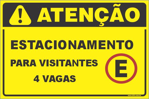Placa de condomínio estacionamento para visitantes  4 vagas