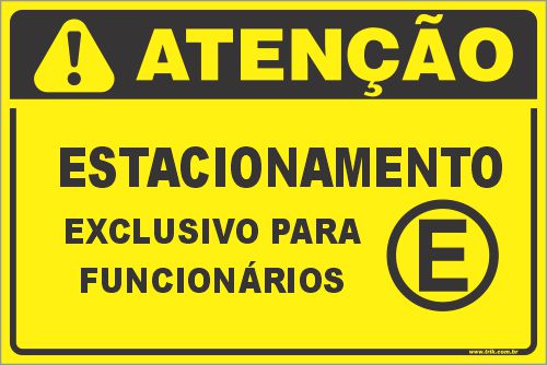 Placa de condomínio estacionamento exclusivo para funcionários