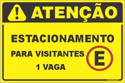 Placa de condomínio estacionamento para visitantes  1 vaga