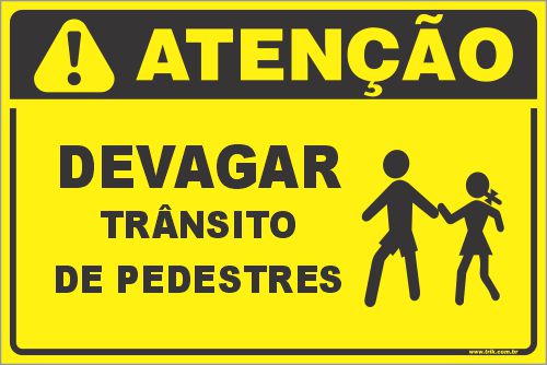 Placa de condomínio devagar trânsito  de pedestres