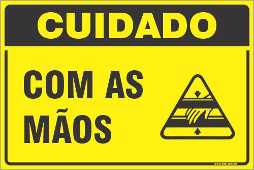 Placa de cuidado com as  mãos