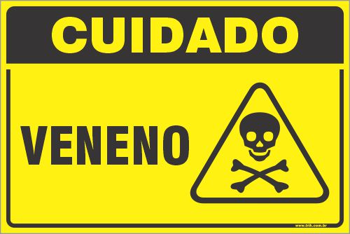 Placa de cuidado veneno