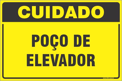 Placa de cuidado poço de elevador