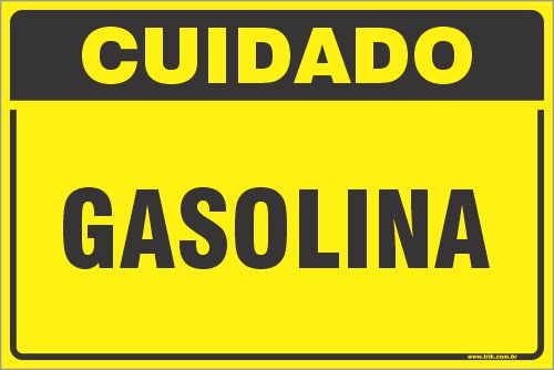Placa de cuidado gasolina