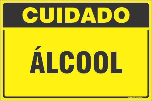 Placa de cuidado álcool