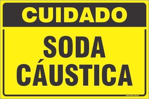 Placa de cuidado soda  cáustica