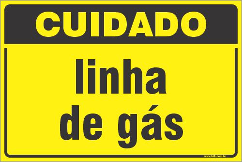 Placa de cuidado linha  de gás