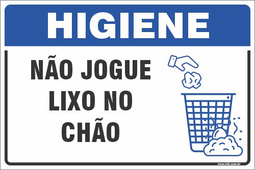 Placa Aviso Não Jogue Lixo no Chão - Afonso Adesivos