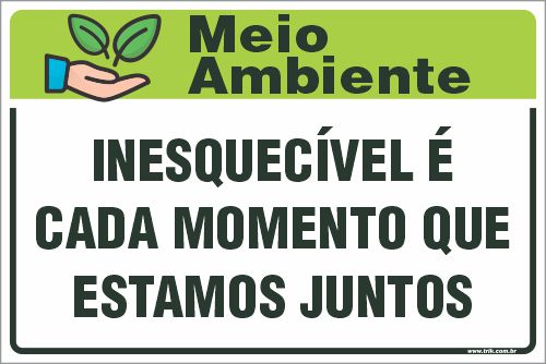Placa de meio ambiente inesquecível é cada momento que estamos juntos
