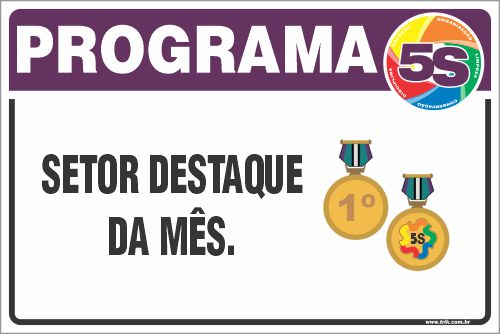 Placa de programa 5s setor destaque da mês.