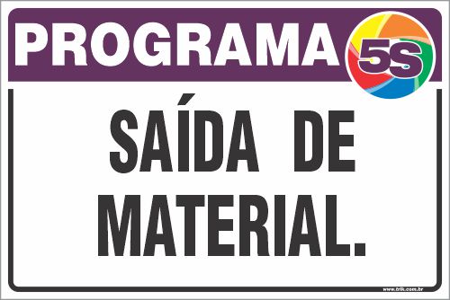 Placa de programa 5s saída  de material.