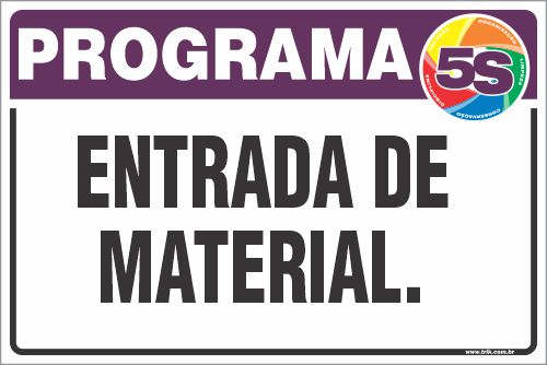 Placa de programa 5s entrada de material.