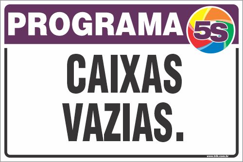 Placa de programa 5s caixas  vazias.