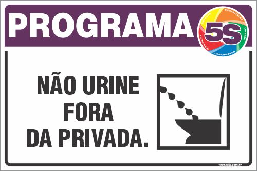 Placa de programa 5s não urine  fora da privada.