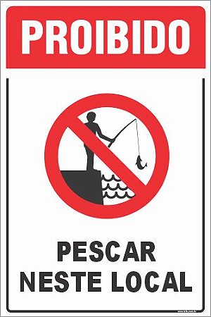 Placa de proibido pescar neste local