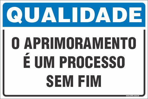 Placa de qualidade o aprimoramento é um processo sem fim