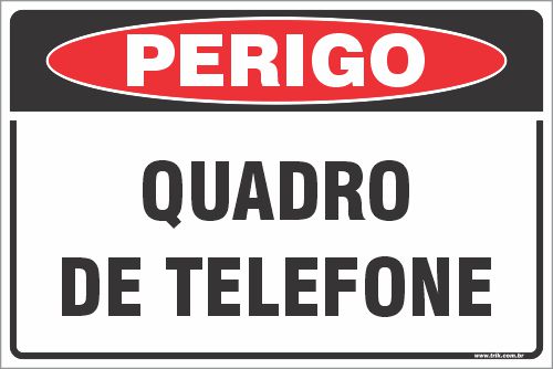 Placa de perigo quadro de telefone