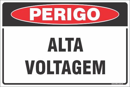 Placa de perigo alta voltagem