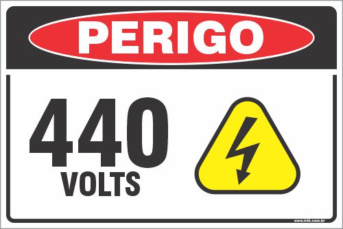 Placa de perigo 440 volts