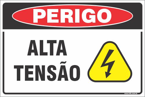 Placa de perigo alta tensão