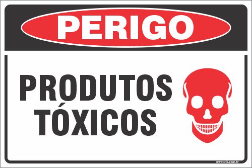 Placa de perigo produtos tóxicos