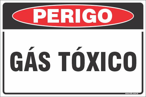 Placa de perigo gás tóxico